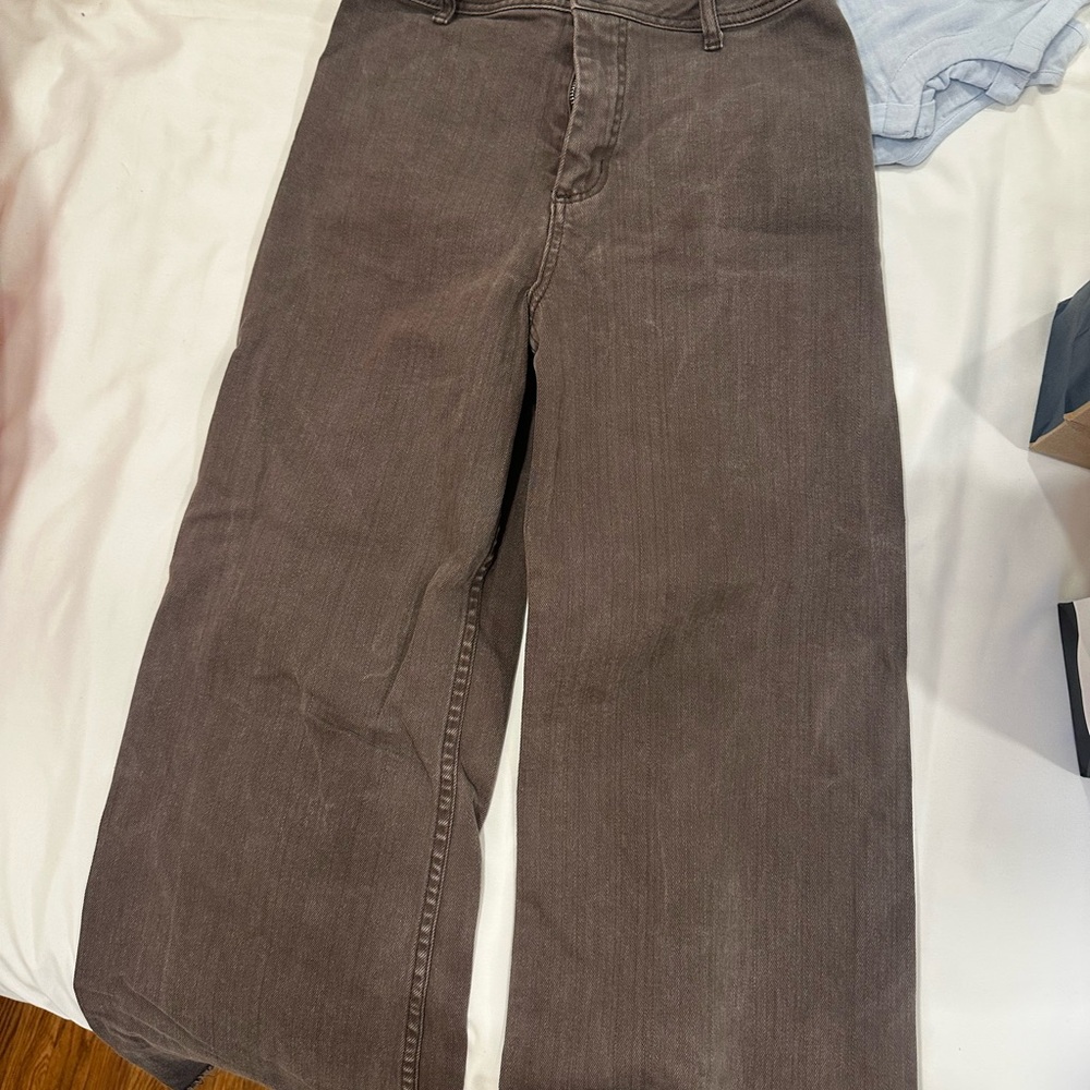 Brown wide leg jeans